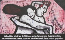 G AA 58 C&C 2585 SCHEDA TELEFONICA USATA AIDS BILINGUE 15.000 L. 