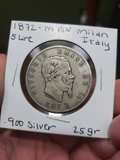 1872 Italia Cinque 5 Lire