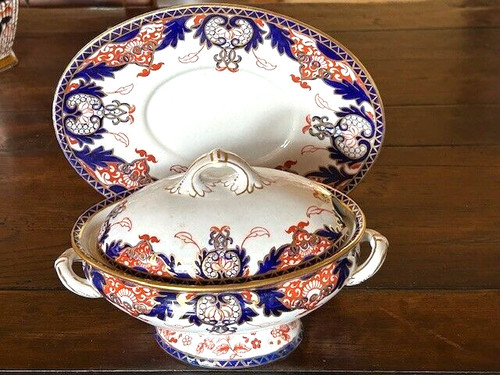 Antica zuppiera inglese imari - zuppiera,
