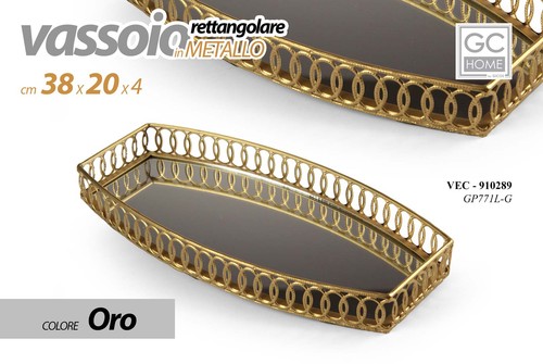 Vassoio metallo rettangolare - metallo,