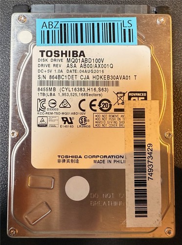 Toshiba 1tb sata hdd - 1tb,