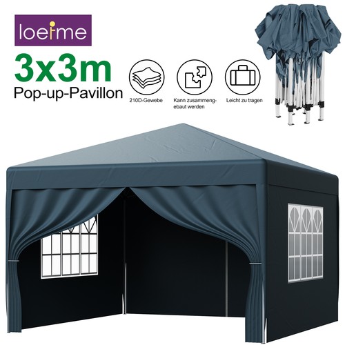 Gazebo pieghevole 3x3m - con, 4