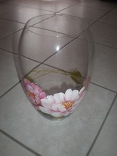 Vaso in vetro dipinto a mano - come nuovo -