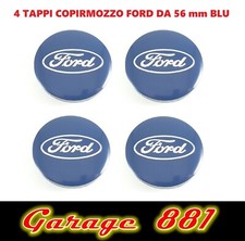 TAPPI COPPRIMOZZO BLU FORD DIAMETRO 56 mm BORCHIE PER CERCHI IN LEGA 4 pezzi