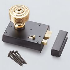 Set pomelli pomelli per porta in ottone nero serratura a cerchio canna ottone lucido