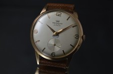 PRYNGEPS RARE VINTAGE "SPECIAL" MEN'S 18K SOLID GOLD DRESS WATCH 34MM INCABLOC