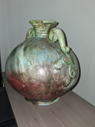 Vaso ceramica raku realizzato - vaso,