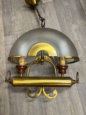 LAMPADARIO IN OTTONE E VETRO