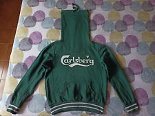 Carlsberg - Felpa unisex con collo alto e lacci - Tg: S - Colore: verde scuro