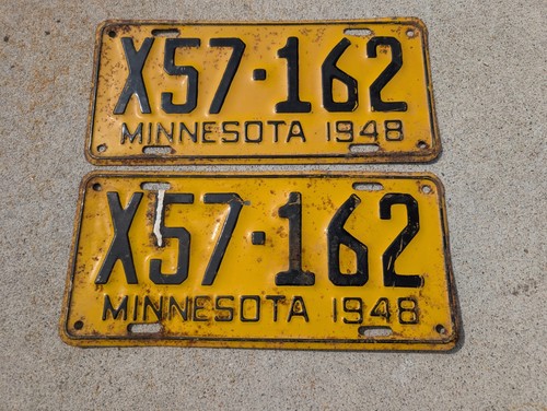 Coppia targhe minnesota 1948 - coppia,
