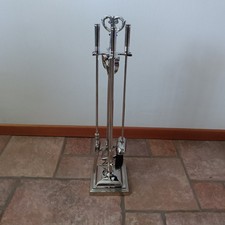 Set Accessori per camino set 4+1 attrezzi in Alluminio Argentati