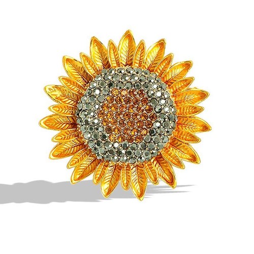 Spilla girasole strass - , giallo