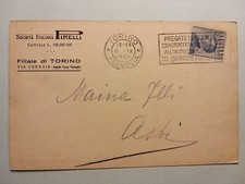 Società Italiana Pirelli - Filiale di Torino. Cartolina Commerciale.