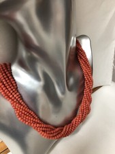 Gioiello Collana Torchon In Corallo Rosso Naturale