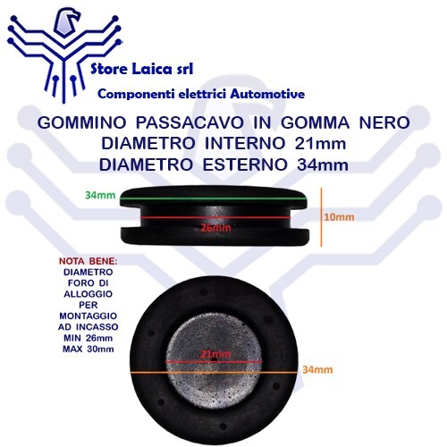 Gommino passacavo gomma - gommino,