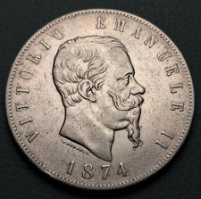 REGNO D'ITALIA 5 LIRE 1874