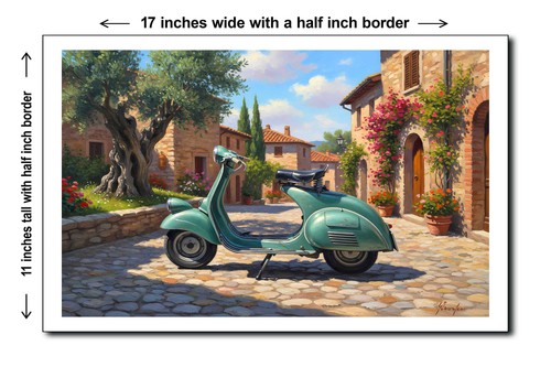 1953 vespa acma 11x17 poster - vespa,