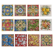 PIASTRELLE 15X15 CERAMICA SICILIANA DIPINTA A MANO VARI TIPI 
