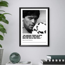 Maradona- Quadro Stampa Poster Napoli CORNICE INCLUSA 40x30