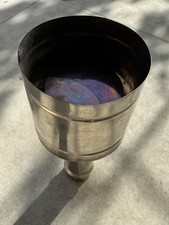 FUMAIOLI A BOTTE ANTIVENTO INOX 185 mm ATTACCO MASCHIO 80 mm LUNGHEZZA 410 mm