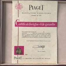 Garanzia Originale Piaget anni 1970
