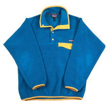 Patagonia Synchilla Snap T Fleece Pullover Giacca Uomo XS Blu Giallo 25450 FA15