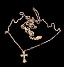Collana AMEN unisex Argento 925% Croce Gold Rose Swaroski 45 cm