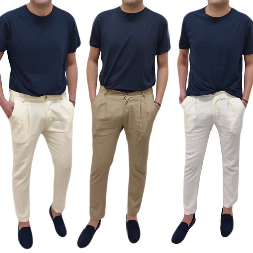 Pantaloni uomo 100 - uomo, lino