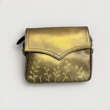 FASPEA MILANO BORSA ARTIGIANALE DIPINTA A MANO DONNA MARRONE ORO