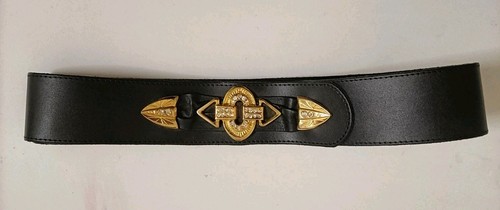 Cintura vintage pelle - pelle, nera