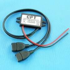 Alimentatore 12V a 5V/3A USB Auto Power Converter Adattatore Inverter di Corrente