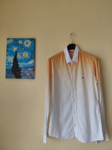 Camicia lacoste sfumata giallo - camicia,