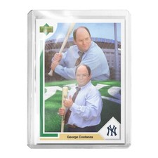 Carta collezionabile personalizzata George Costanza 91 stile retrò Yankees Baseball Seinfeld