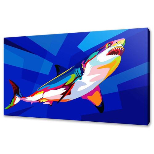 Quadro squalo colorato - , stampa