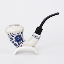 Ceramica Calabash Tabacco Pipa Piegata Gambo Curvo Pipa Fumante Con Portapipe Fo