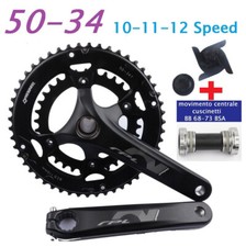 GUARNITURA ALLUMINIO 50/34 DENTI BICI CORSA PEDALI 170mm 10-11-12velocità bsa/bb