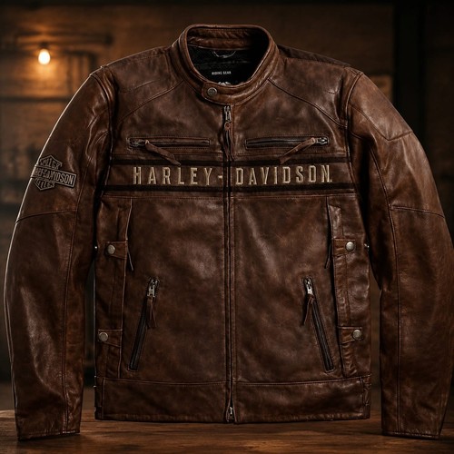 Giacca pelle moto uomo retrò - giacca,