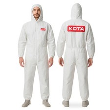 Tuta spray LAUCO poliestere bianco riutilizzabile e lavabile vernice con cappuccio