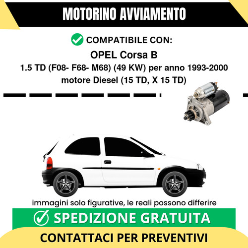 Motorino avviamento opel corsa - motorino,