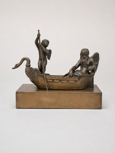 Antica statua bronzo barca