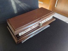 antico portagioie cinese in legno e osso