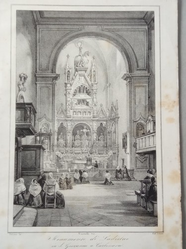 Antica litografia napoli 1845 - antica,