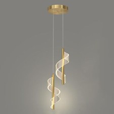 Lampada a sospensione in metallo a LED color oro