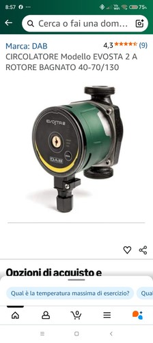 Pompa acqua caldaia dab - acqua,