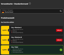 DHL francobollo pacchi 2 kg