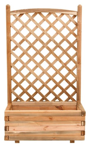 Fioriera legno con grigliato - legno,