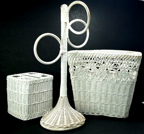 Set bagno vintage vimini