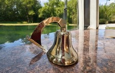 Grande campana barca nave nautica 12" ottone massiccio decorazione parete...