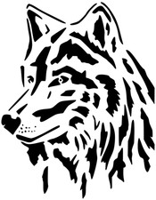 3 modello stencil lupo animale