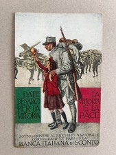 O.) Cartolina militare 1GM WWI prestito Banca Italiana di Sconto 
